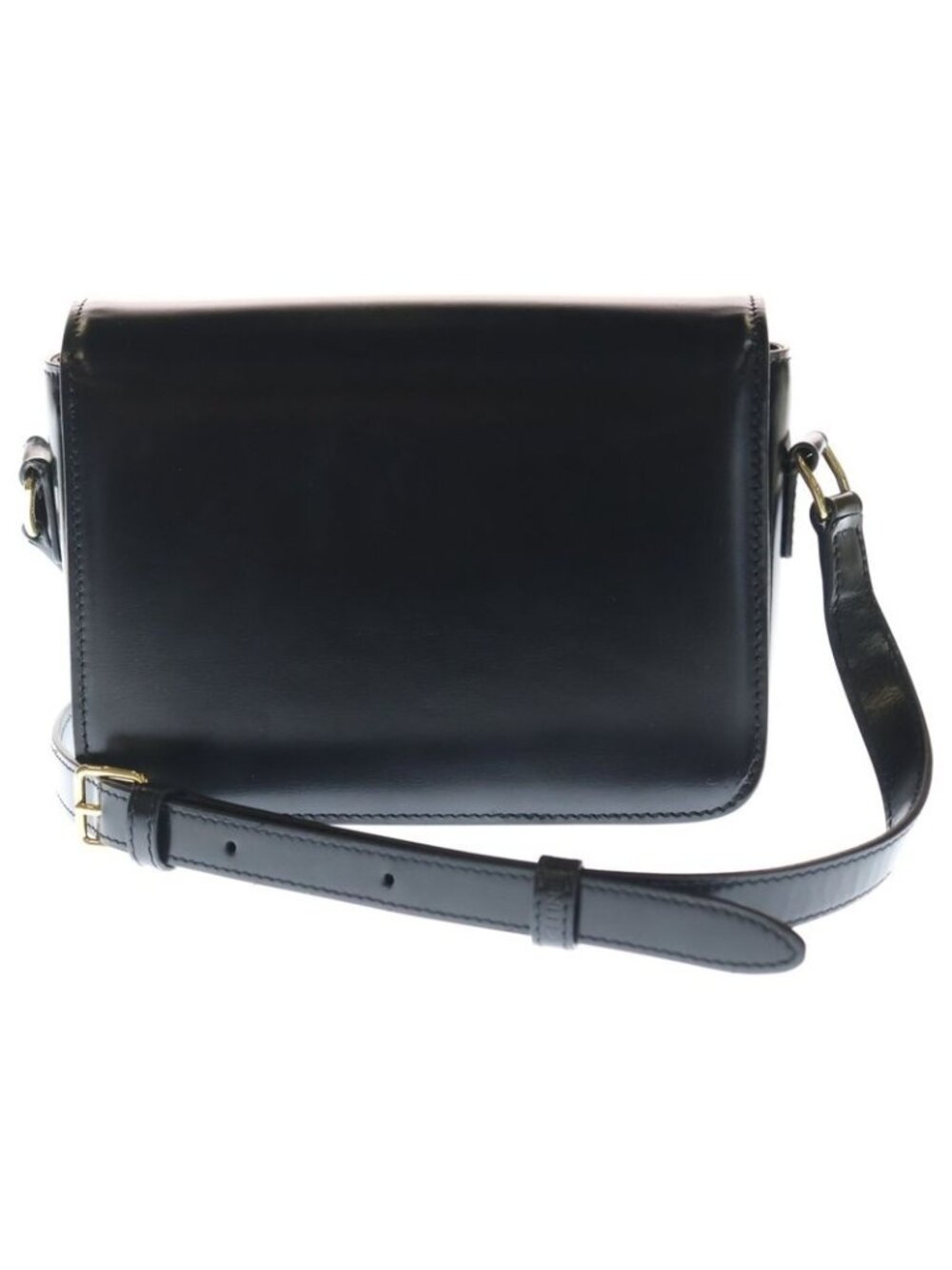 Celine Teen Triomphe Shoulder Bag Black Shiny Calfskin - Picture 2 of 6